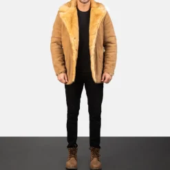 Furlong Beige Suede Leather Coat