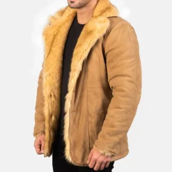 Furlong Beige Suede Leather Coat
