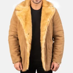 Furlong Beige Suede Leather Coat