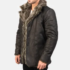 Furlong Black Leather Coat