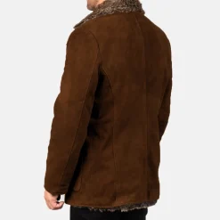 Furlong Brown Suede Leather Coat