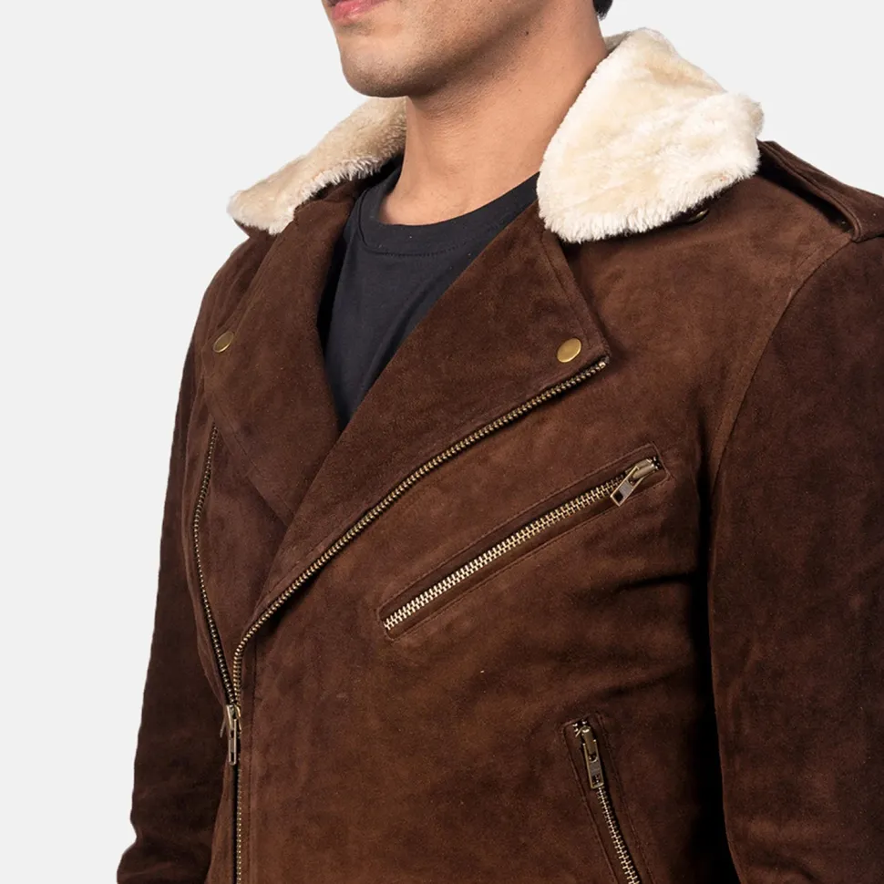 Furton Mocha Suede Biker Jacket