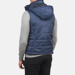Fuston Blue Hooded Puffer Vest