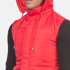 Fuston Red Hooded Puffer Vest