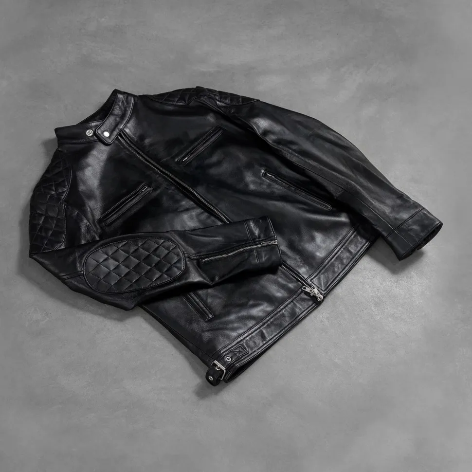 Gatsby Black Leather Biker Jacket