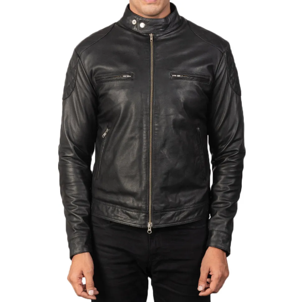 Gatsby Black Leather Biker Jacket