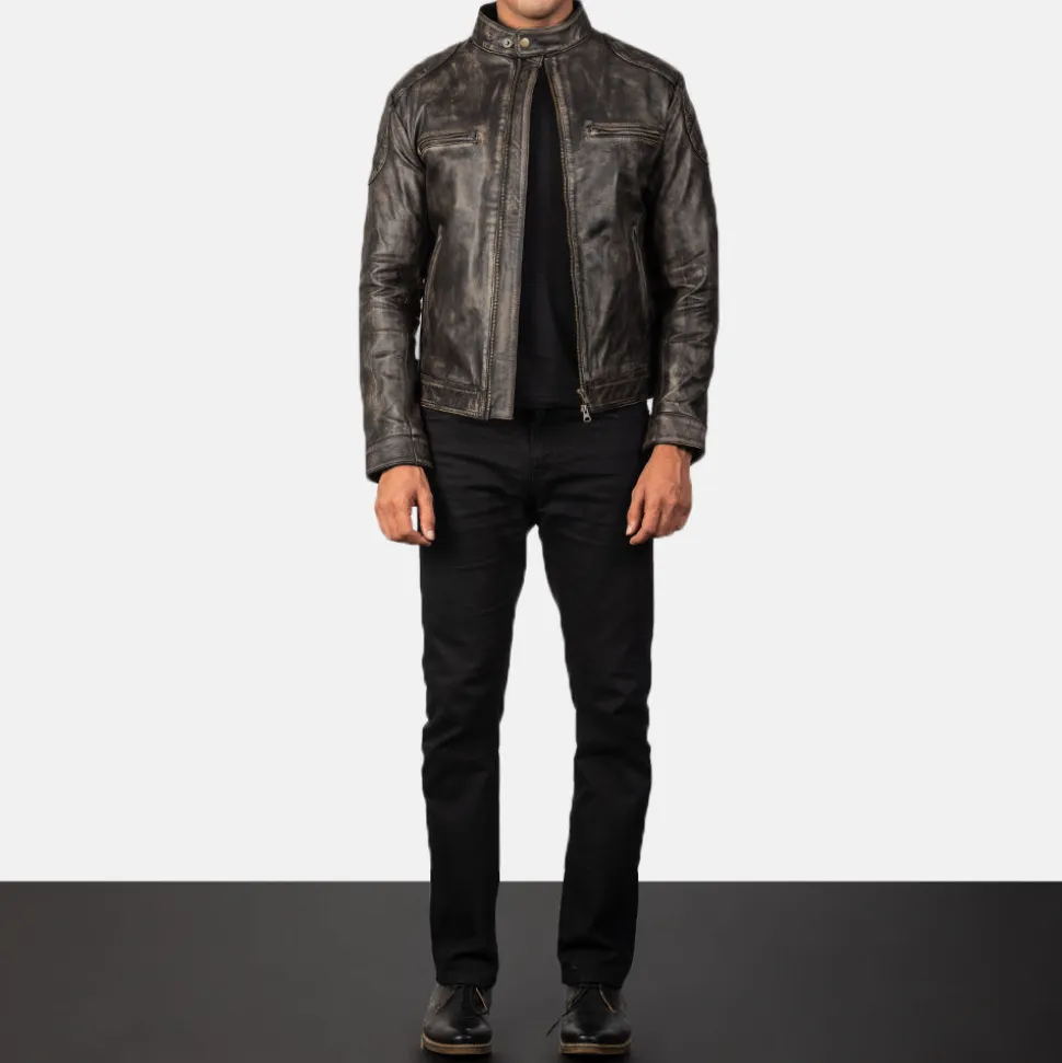 Gatsby Distressed Brown Leather Jacket