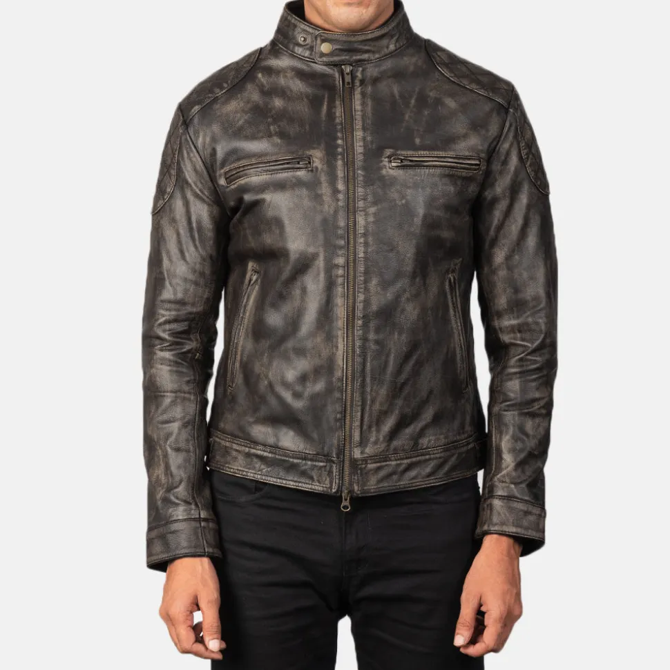 Gatsby Distressed Brown Leather Jacket
