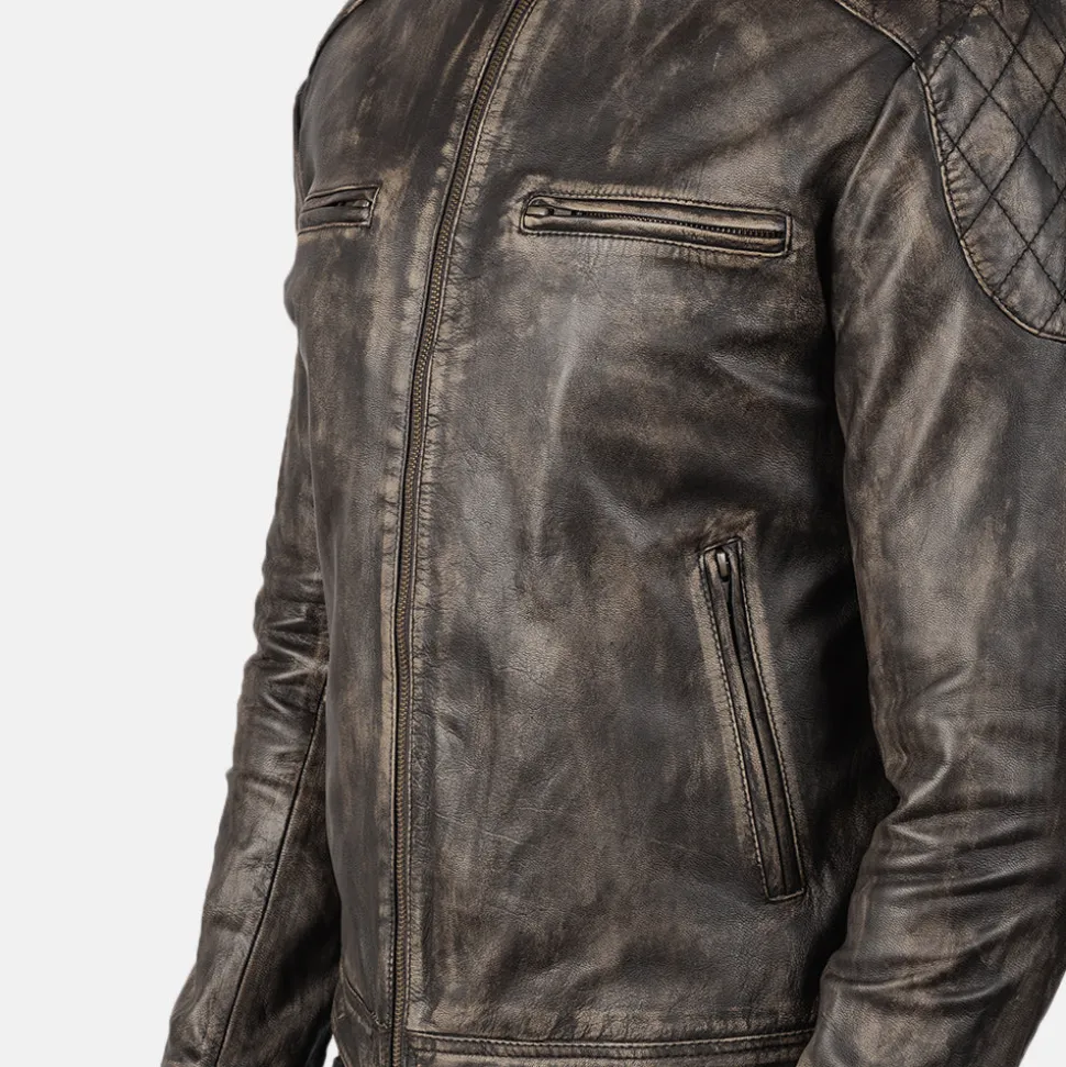 Gatsby Distressed Brown Leather Jacket