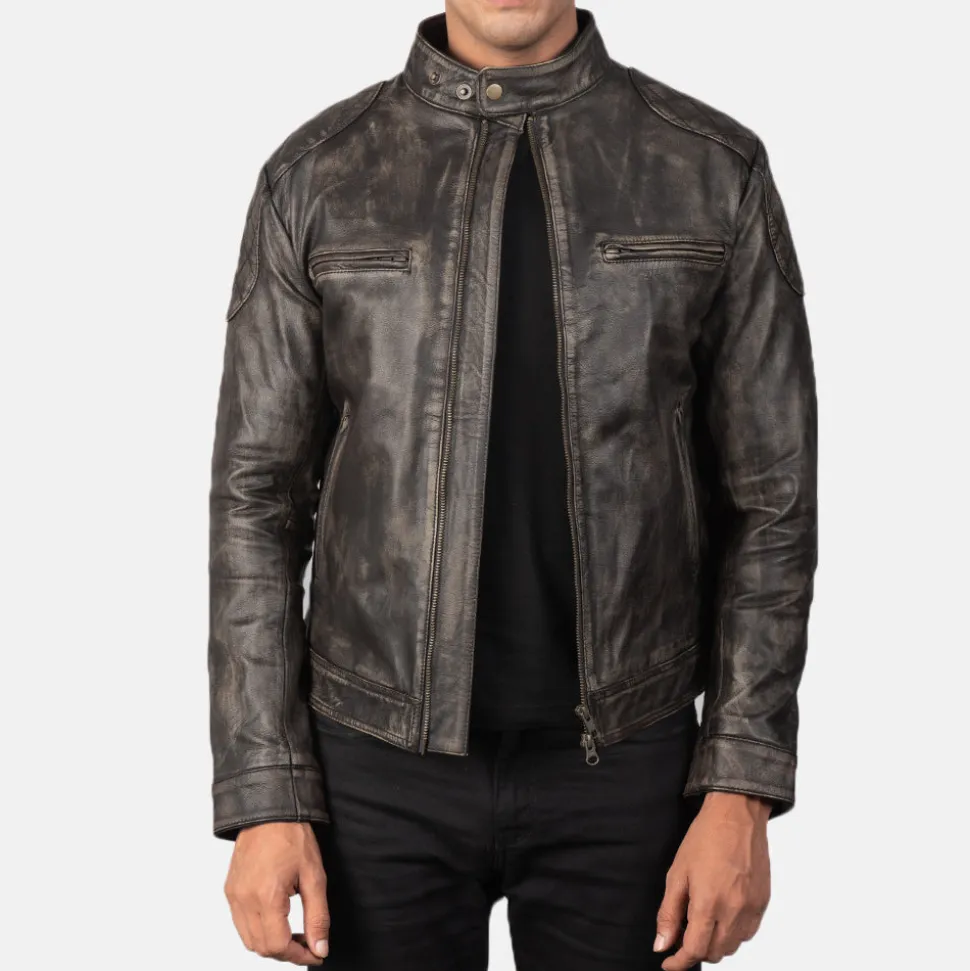 Gatsby Distressed Brown Leather Jacket
