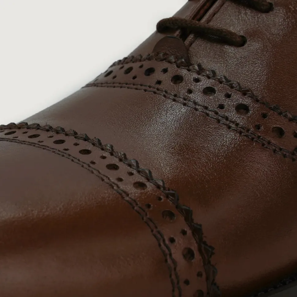 Greyson Brogues Oxford Brown Leather Shoes