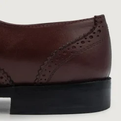 Greyson Brogues Oxford Maroon Leather Shoes