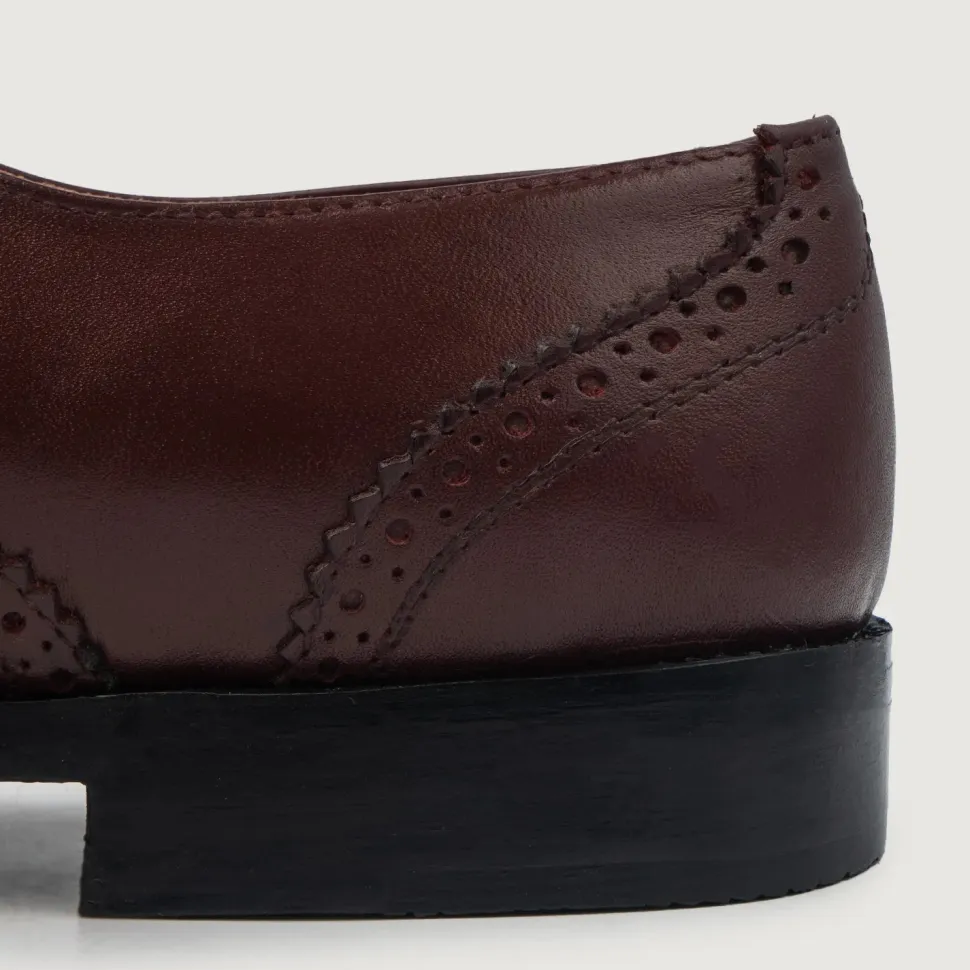 Greyson Brogues Oxford Maroon Leather Shoes