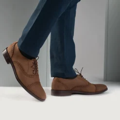 Greyson Brogues Oxford Oil Pull-up Brown Leather Shoes