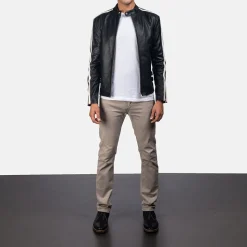 Hank Black Leather Biker Jacket