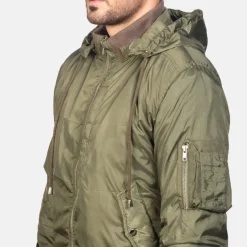 Hanklin Ma-1 Green Hooded Bomber Jacket