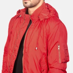 Hanklin Ma-1 Red Hooded Bomber Jacket