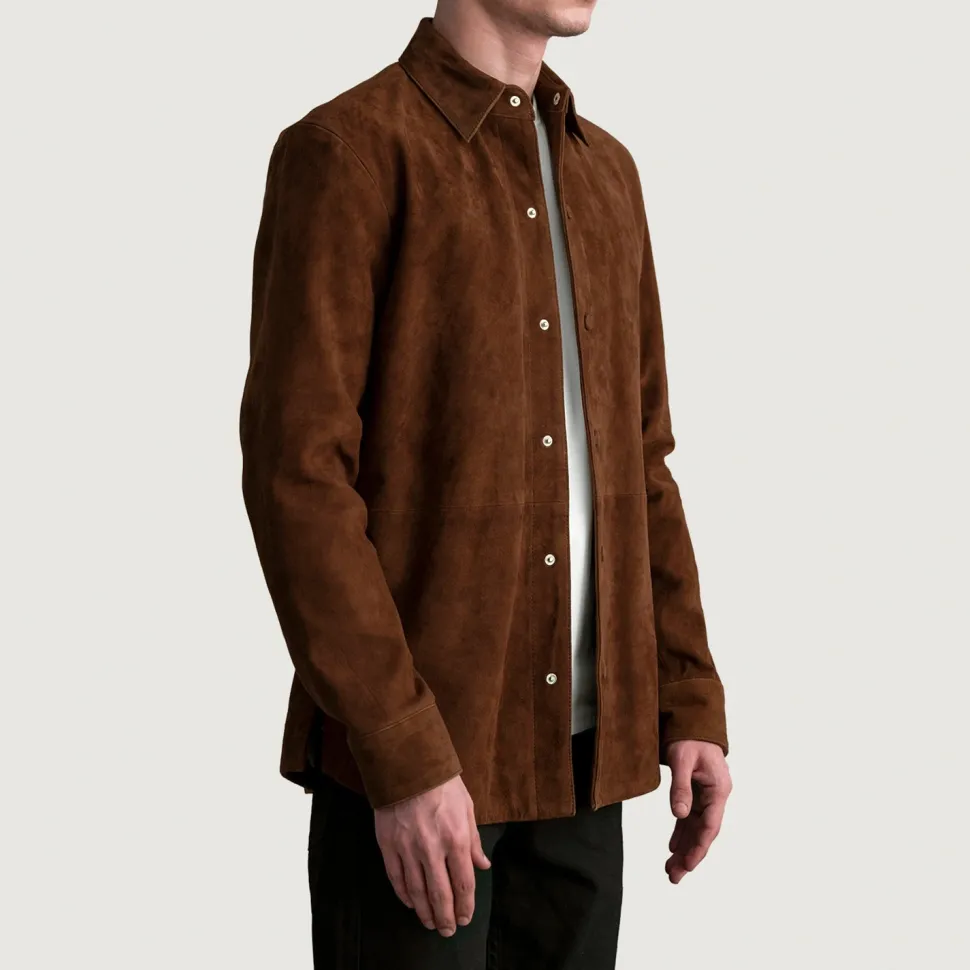 Haven Brown Suede Leather Shirt