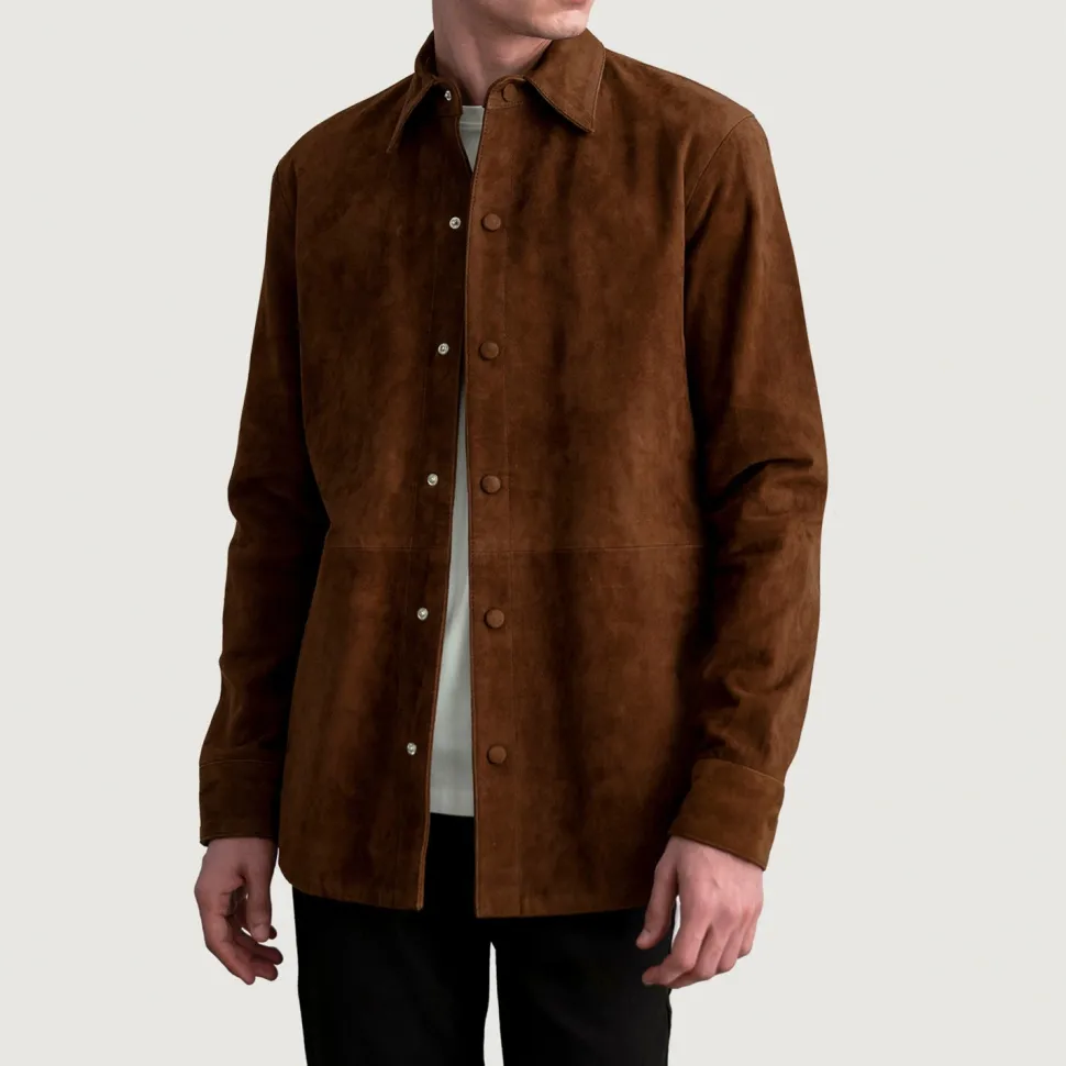 Haven Brown Suede Leather Shirt