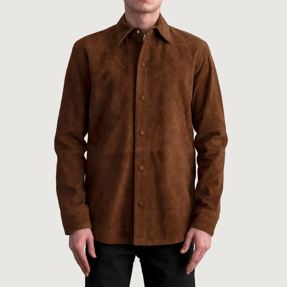 Haven Brown Suede Leather Shirt