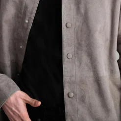Haven Grey Suede Leather Shirt