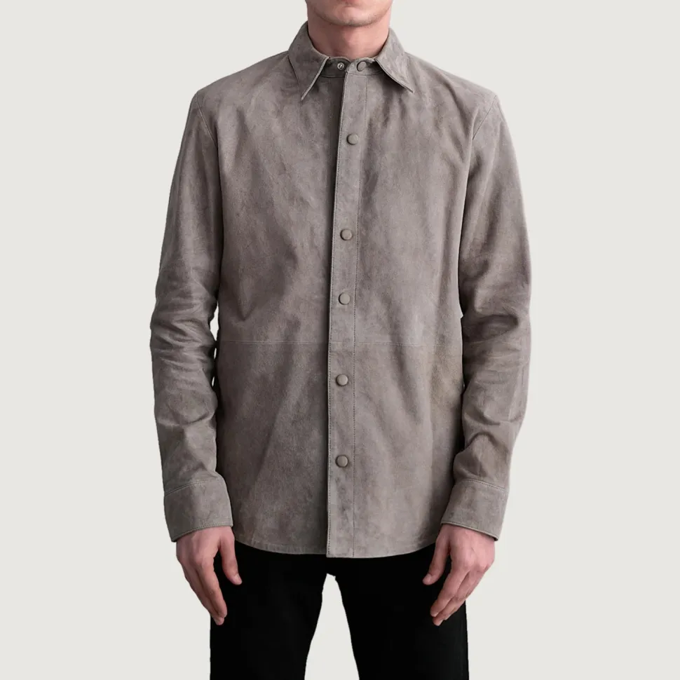 Haven Grey Suede Leather Shirt
