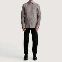 Haven Grey Suede Leather Shirt