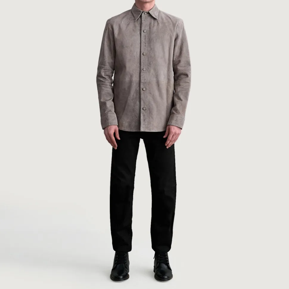 Haven Grey Suede Leather Shirt
