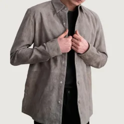Haven Grey Suede Leather Shirt