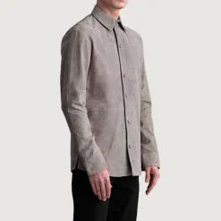 Haven Grey Suede Leather Shirt