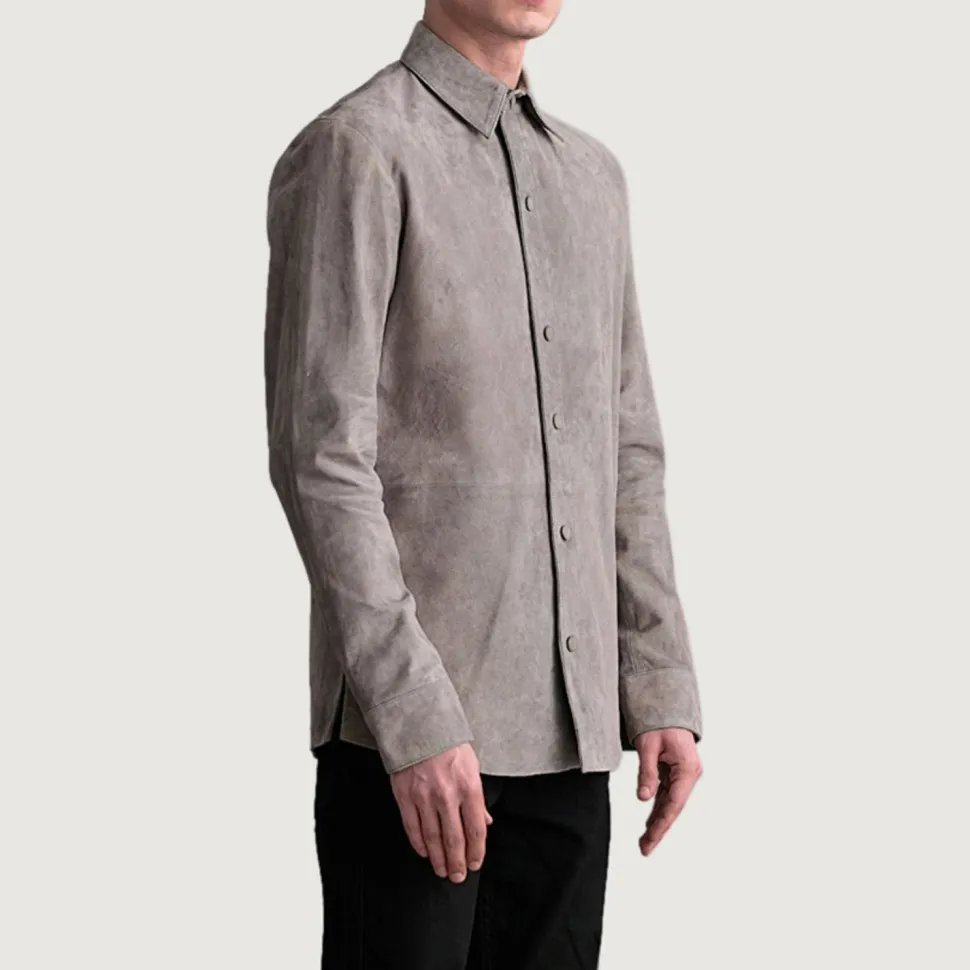Haven Grey Suede Leather Shirt