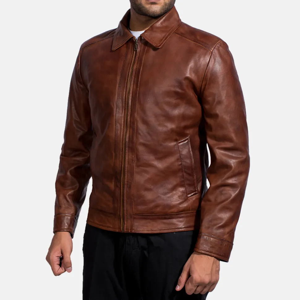 Inferno Brown Leather Jacket