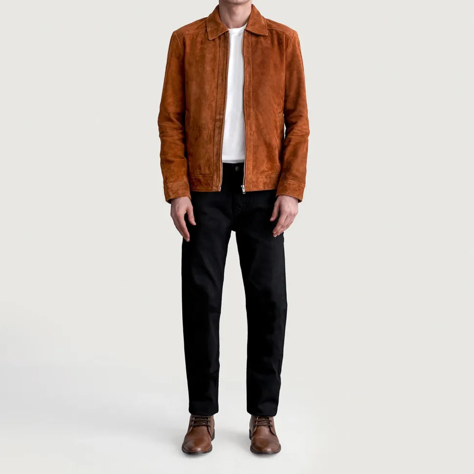Inferno Brown Suede Leather Jacket