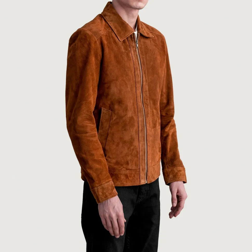 Inferno Brown Suede Leather Jacket