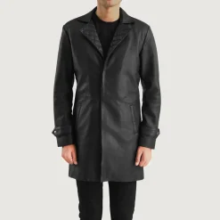 Infinity Black Leather Coat