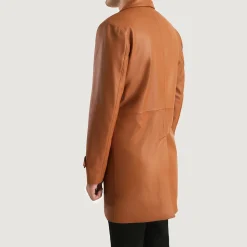 Infinity Tan Brown Leather Coat