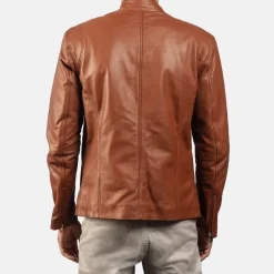 Ionic Brown Leather Biker Jacket