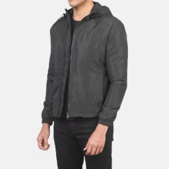 Jimmy Black Hooded Windbreaker Jacket