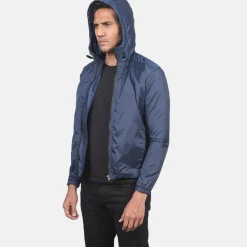 Jimmy Blue Hooded Windbreaker Jacket