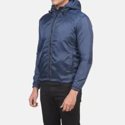 Jimmy Blue Hooded Windbreaker Jacket