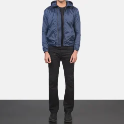 Jimmy Blue Hooded Windbreaker Jacket