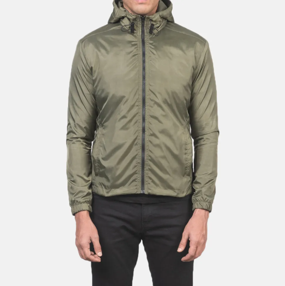Jimmy Green Hooded Windbreaker Jacket