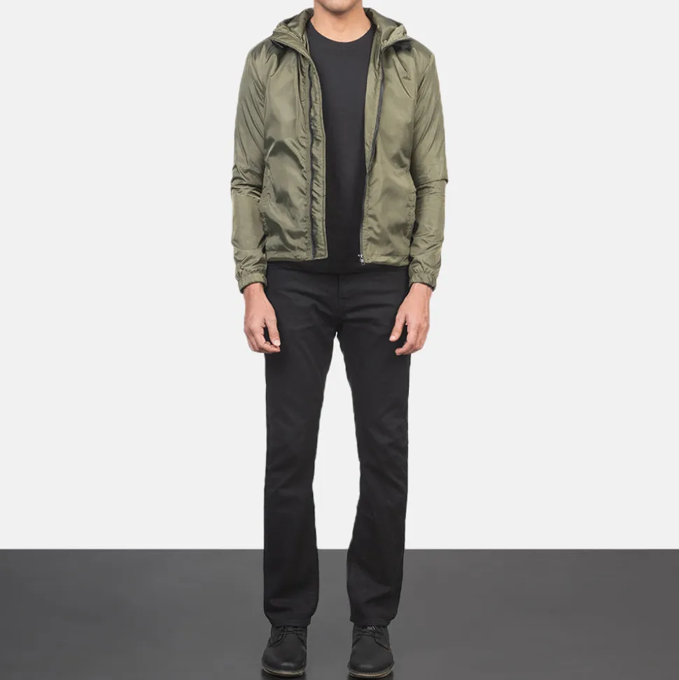 Jimmy Green Hooded Windbreaker Jacket