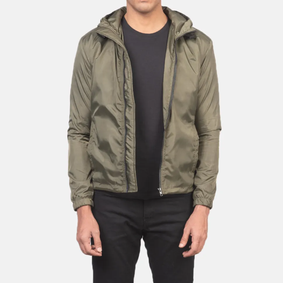 Jimmy Green Hooded Windbreaker Jacket