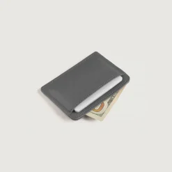 Karl Grey Leather Card Holder
