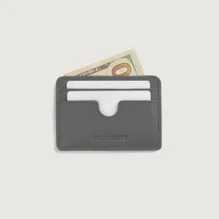 Karl Grey Leather Card Holder
