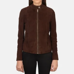 Kelsee Mocha Suede Biker Jacket