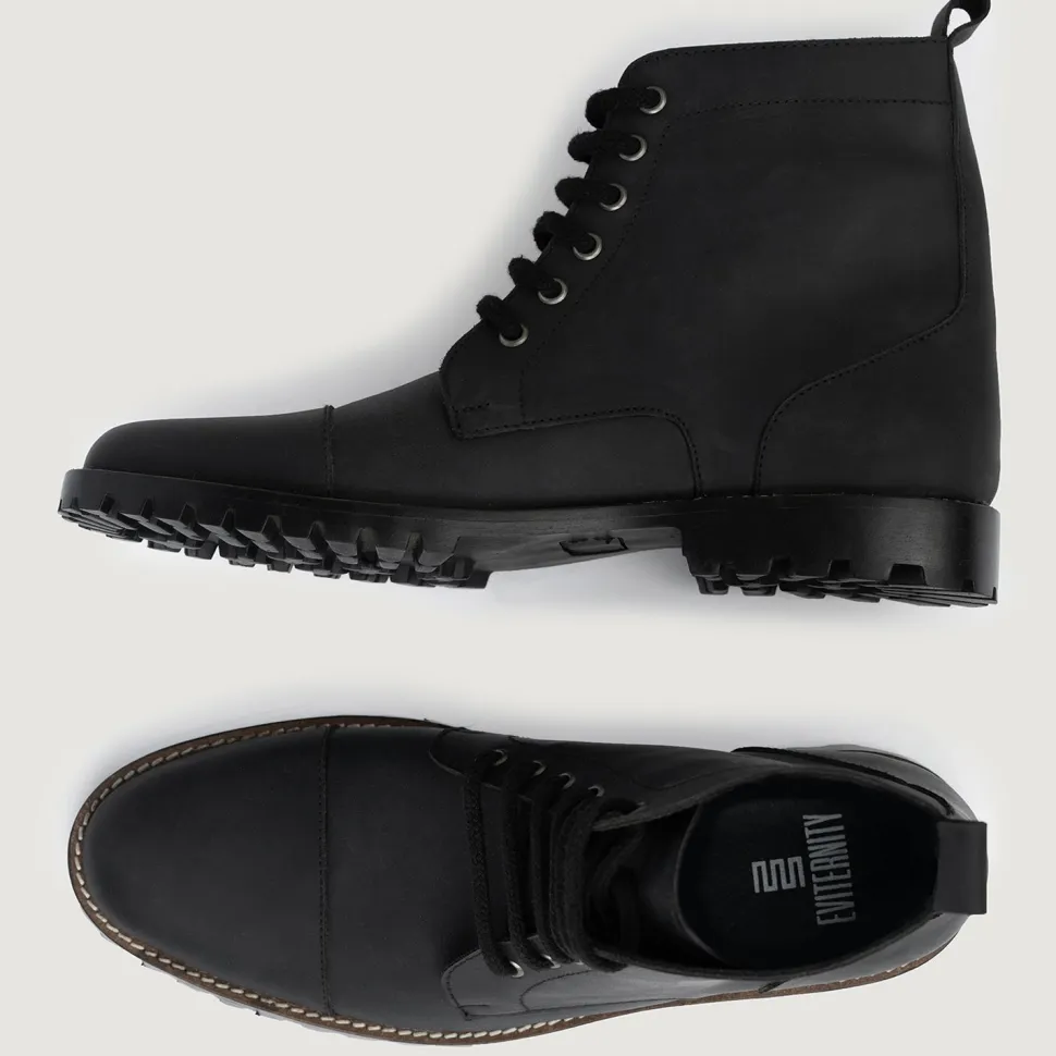 Knight Derby Black Matte Nubuck Leather Boots - TerraGrip