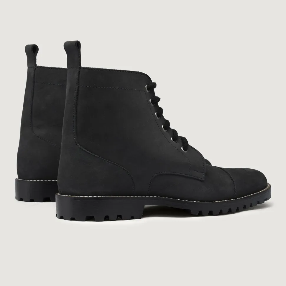 Knight Derby Black Matte Nubuck Leather Boots - TerraGrip