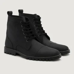 Knight Derby Black Matte Nubuck Leather Boots - TerraGrip